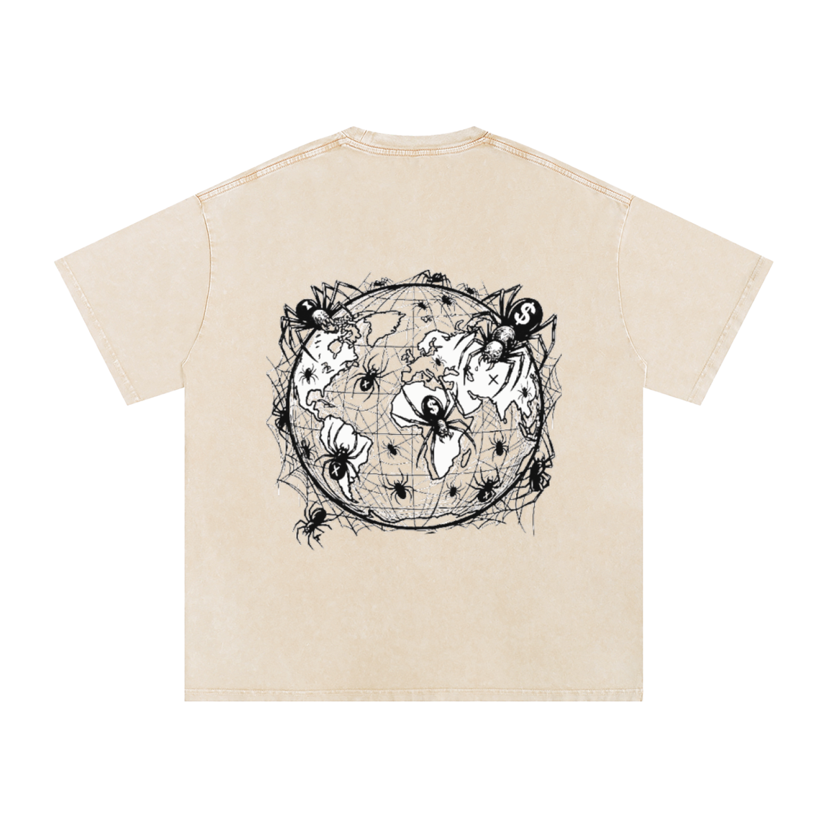 CashFlow "Spider Halloween Edition" Snow Washed Oversized Cotton T-Shirt