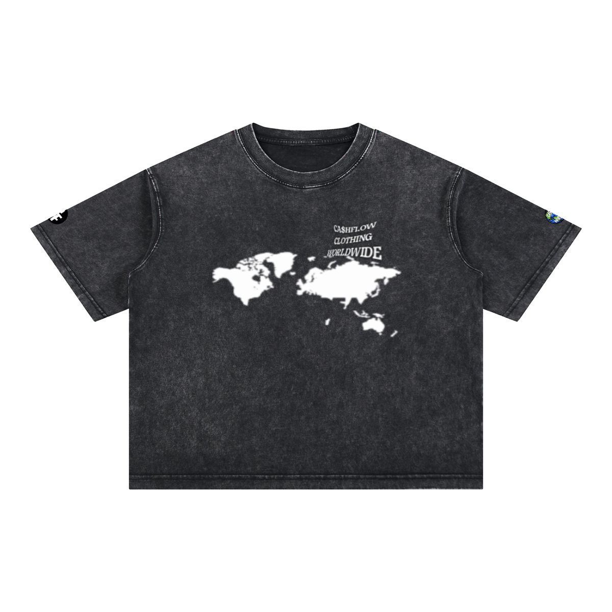 "Worldwide Stacking" Mineral Wash Boxy Cotton T-Shirt