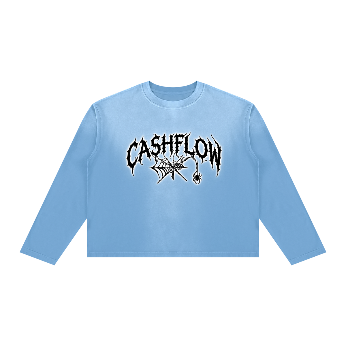 CashFlow "Spider Halloween Edition" Unisex Sunfade Boxy Long Sleeve T-Shirt