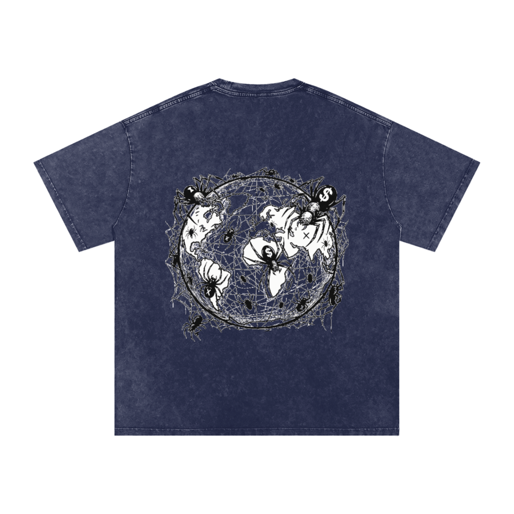 CashFlow "Spider Halloween Edition" Snow Washed Oversized Cotton T-Shirt