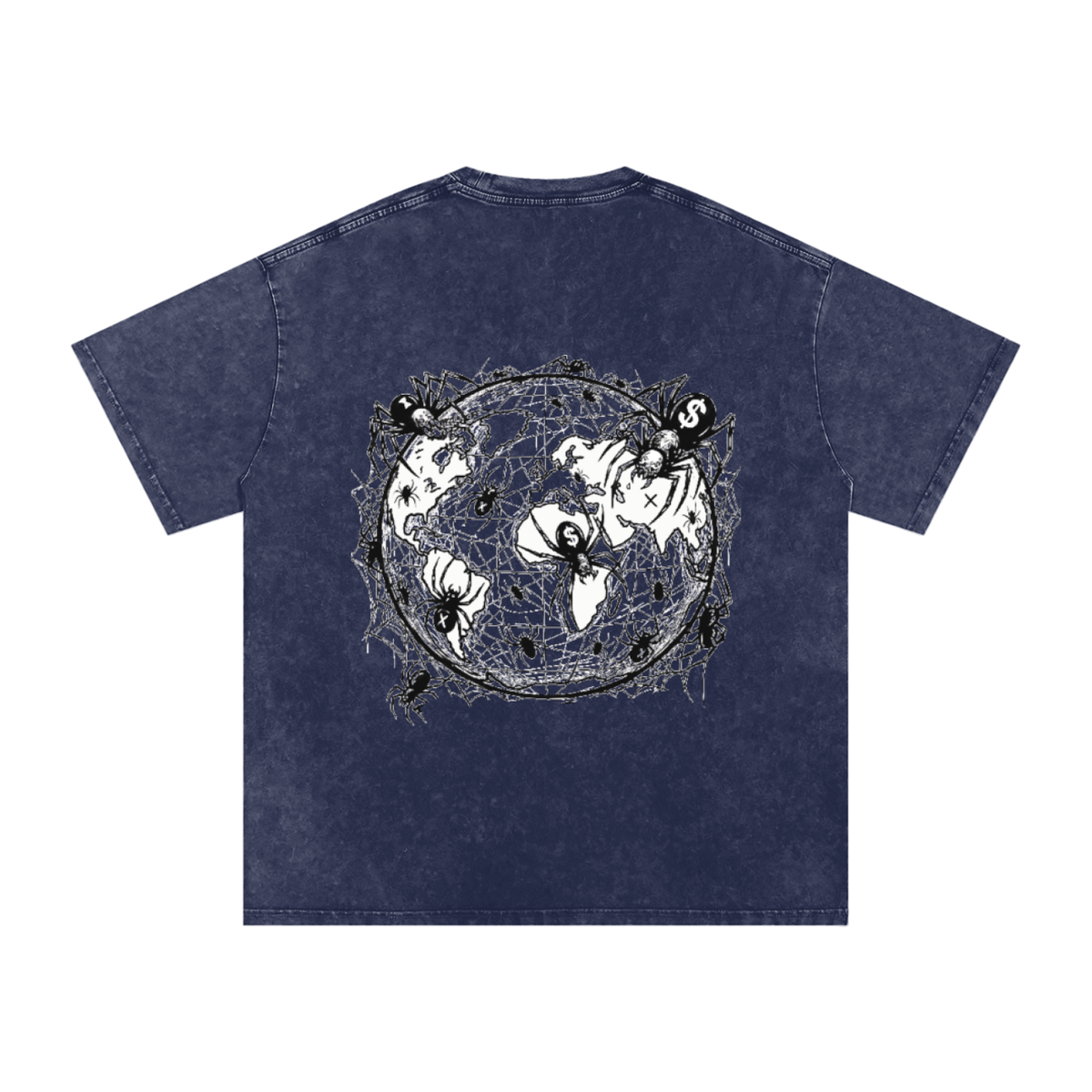 CashFlow "Spider Halloween Edition" Snow Washed Oversized Cotton T-Shirt