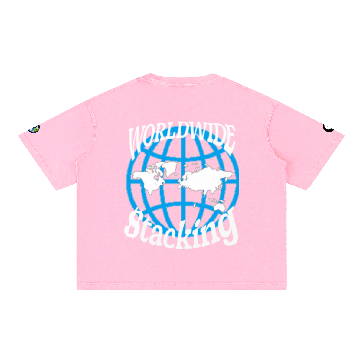 "Worldwide Stacking" Mineral Wash Boxy Cotton T-Shirt