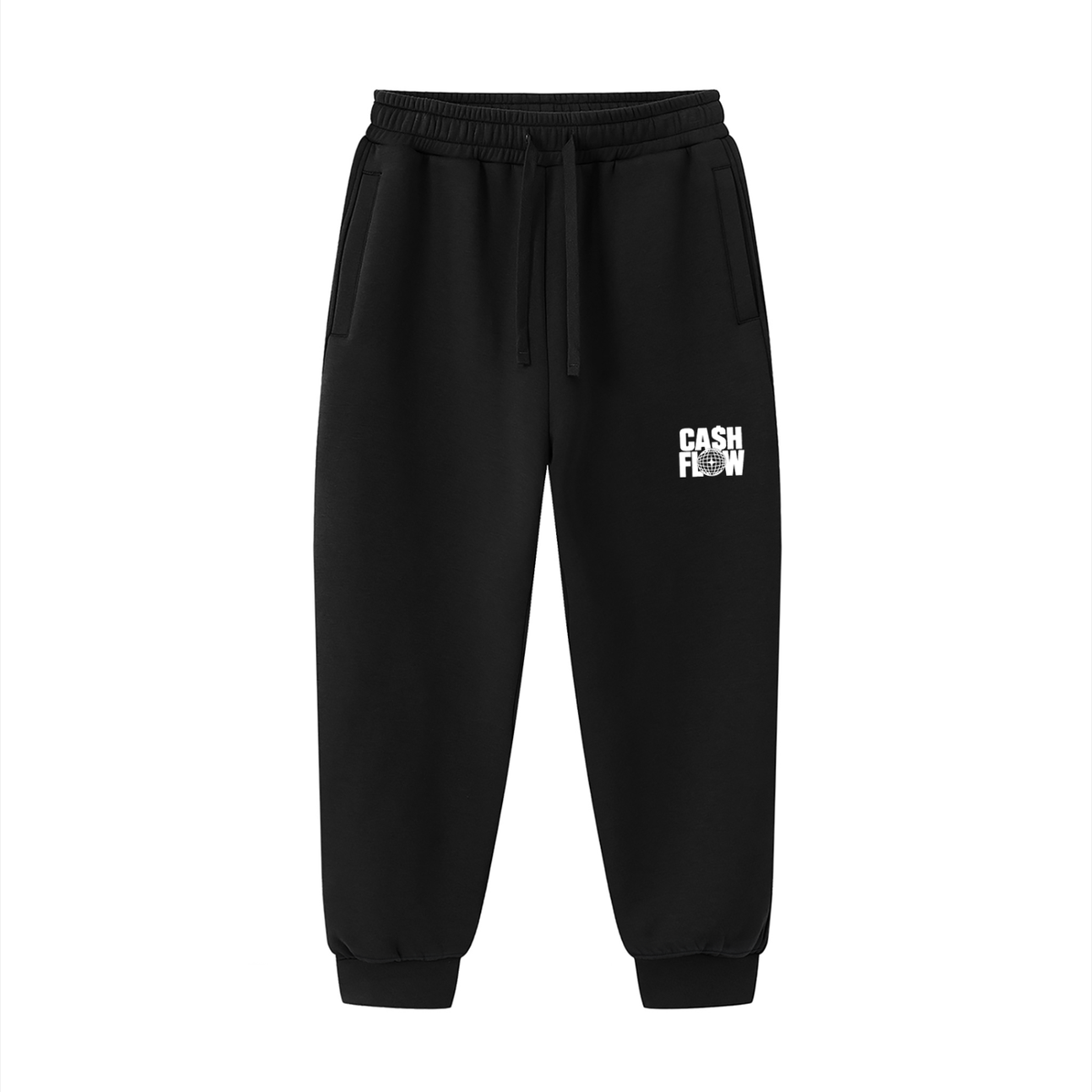 “Cashflow Worldwide” Essential Drawstring Jogged Sweatpants