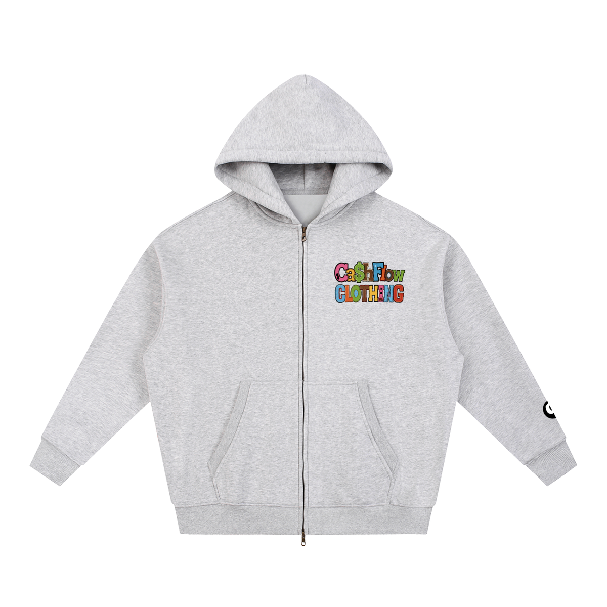 "Skool Kidz" Essential Oversized Fleece Boxy Zip Hoodie