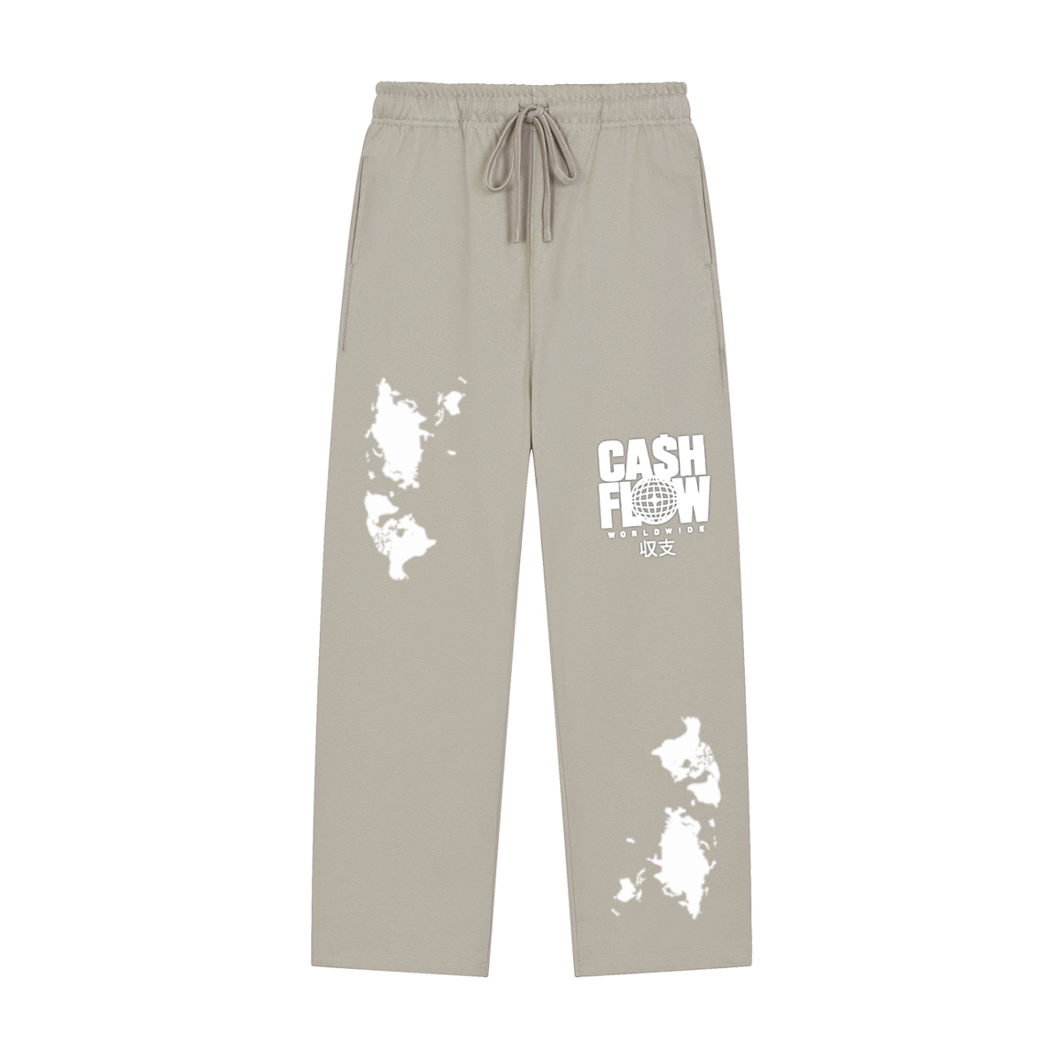"CashFlow WorldWide" Solid Color Straight-Leg Sweatpants