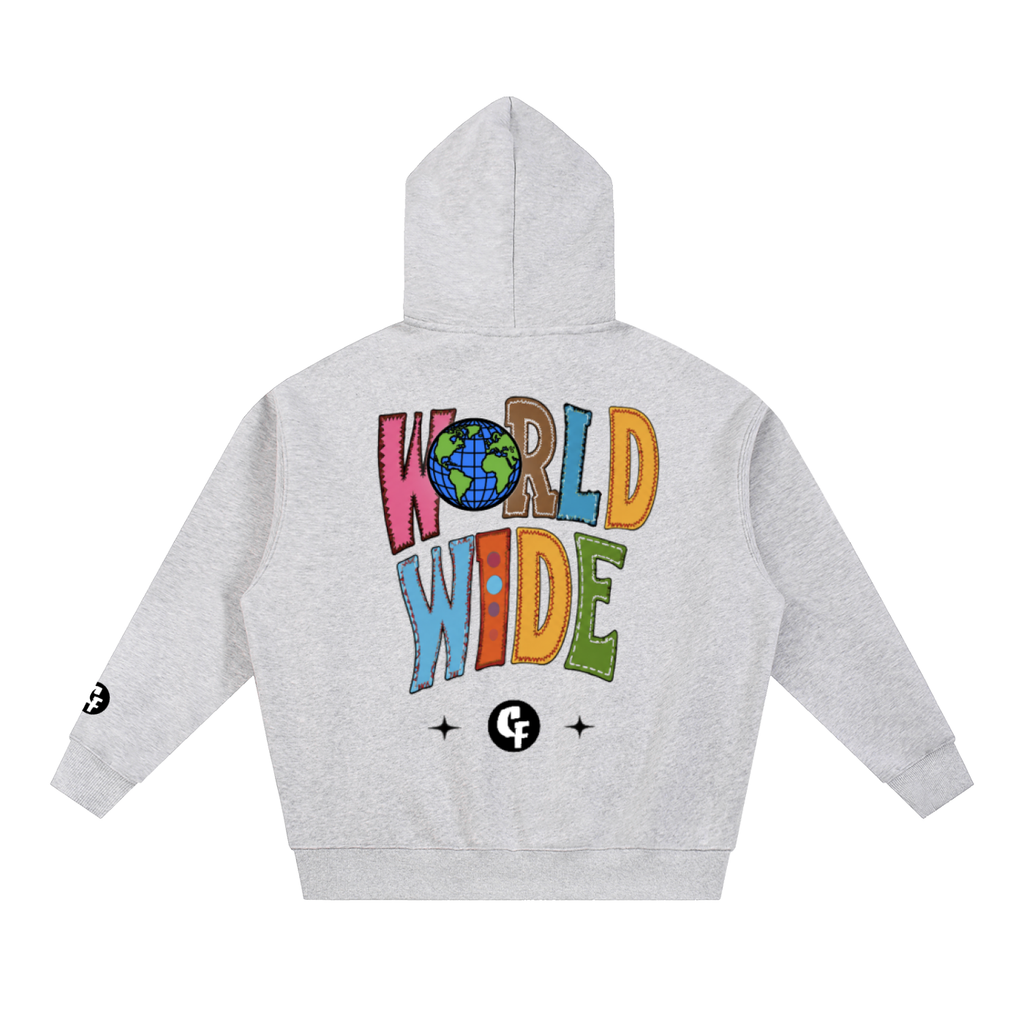 "Skool Kidz" Essential Oversized Fleece Boxy Zip Hoodie