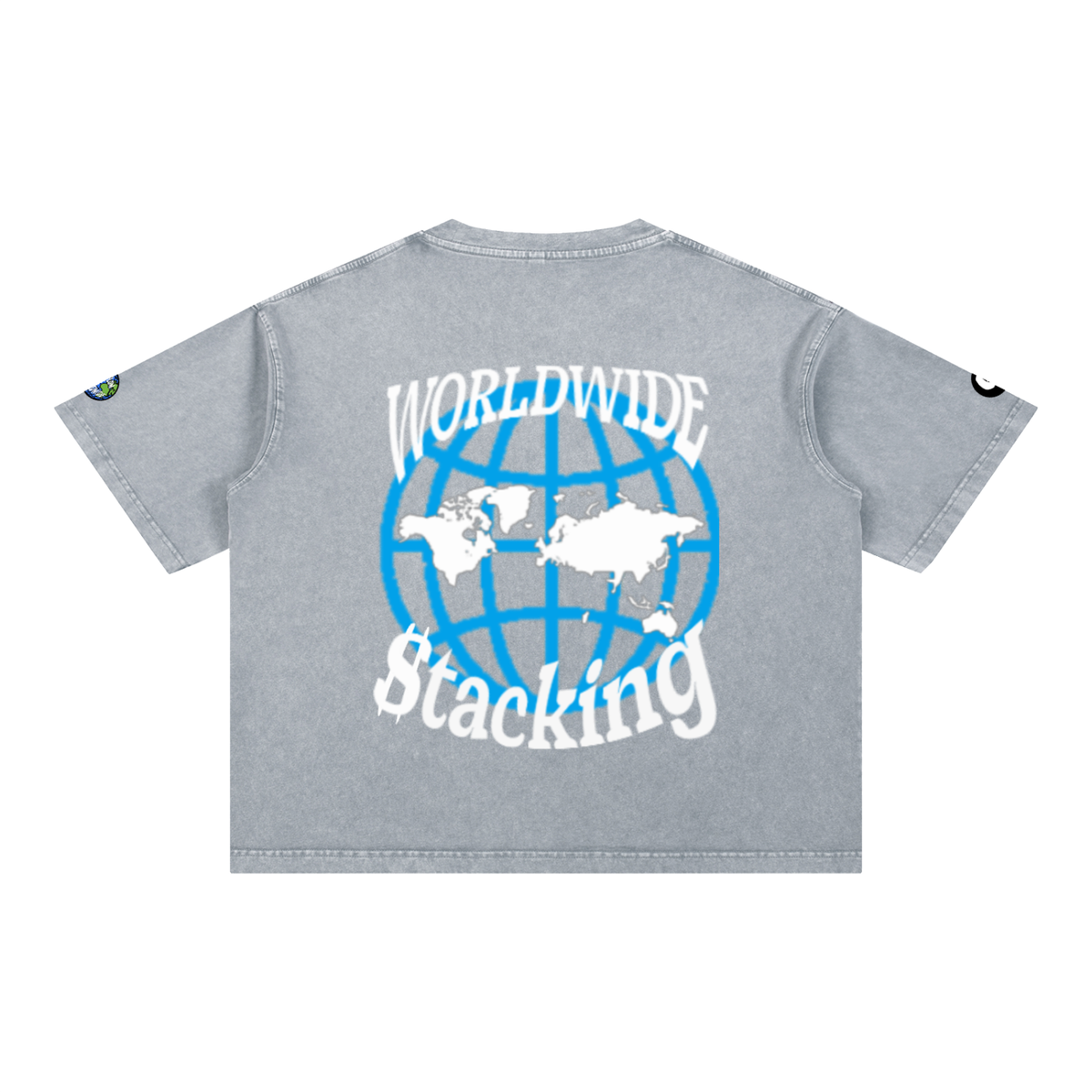"Worldwide Stacking" Mineral Wash Boxy Cotton T-Shirt