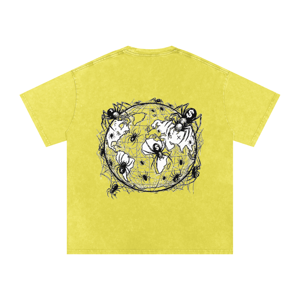 CashFlow "Spider Halloween Edition" Snow Washed Oversized Cotton T-Shirt