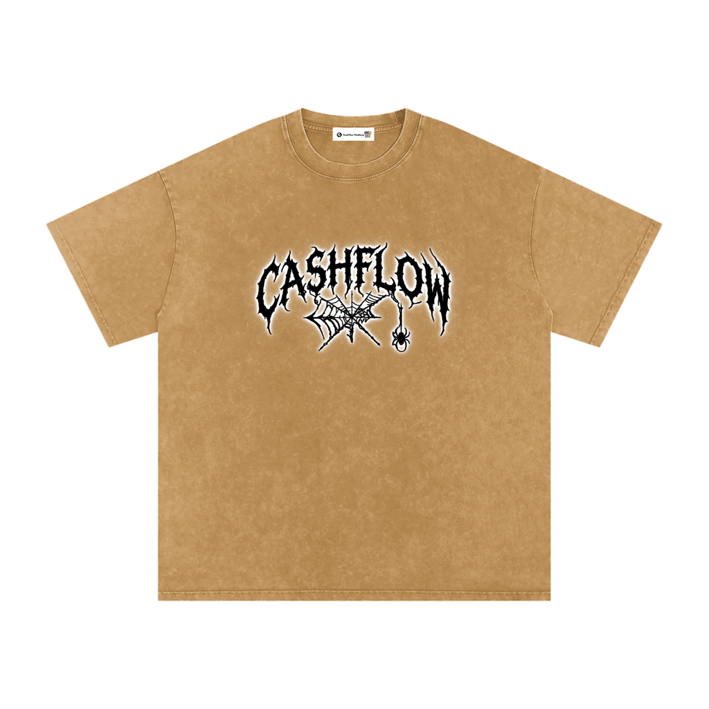 CashFlow "Spider Halloween Edition" Snow Washed Oversized Cotton T-Shirt