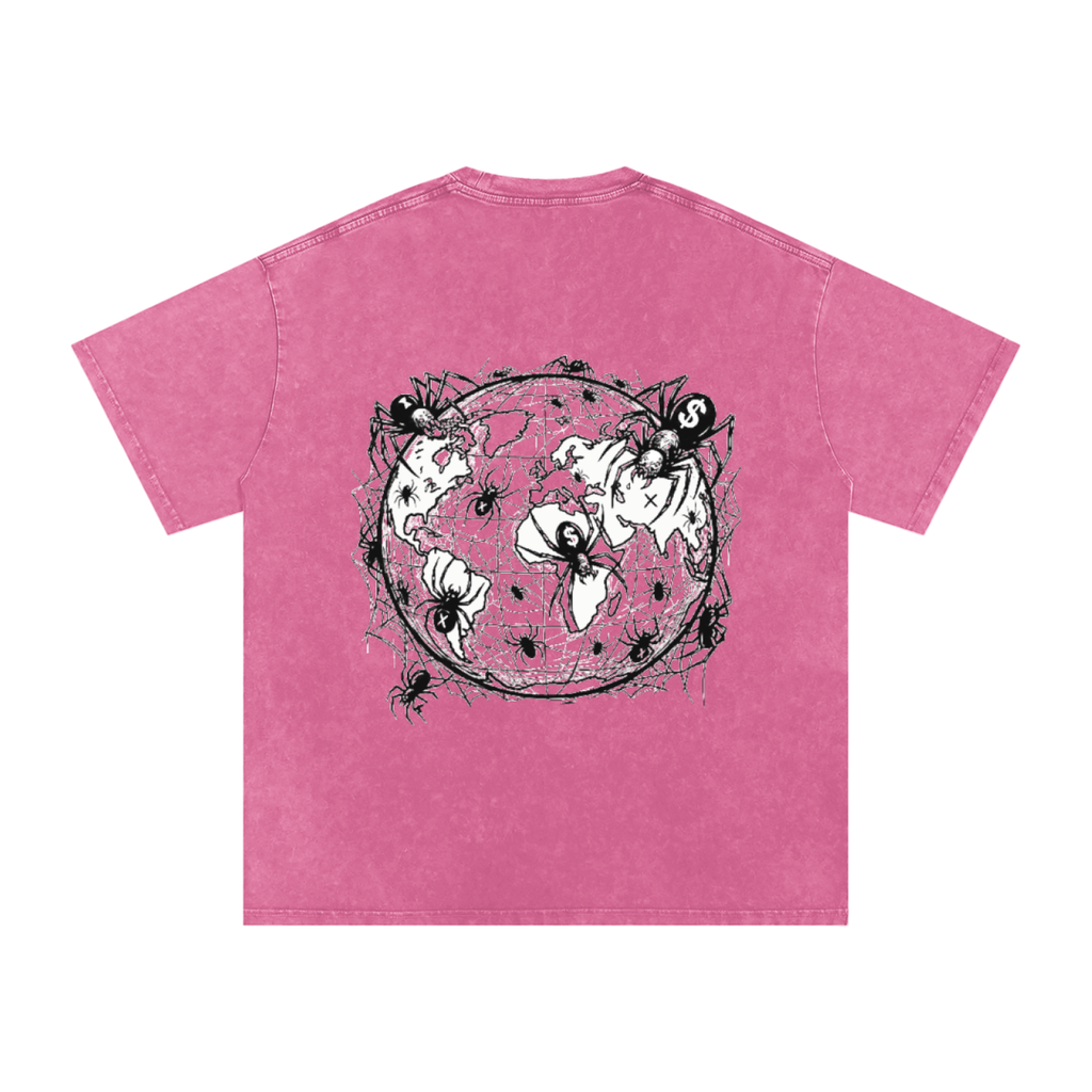 CashFlow "Spider Halloween Edition" Snow Washed Oversized Cotton T-Shirt