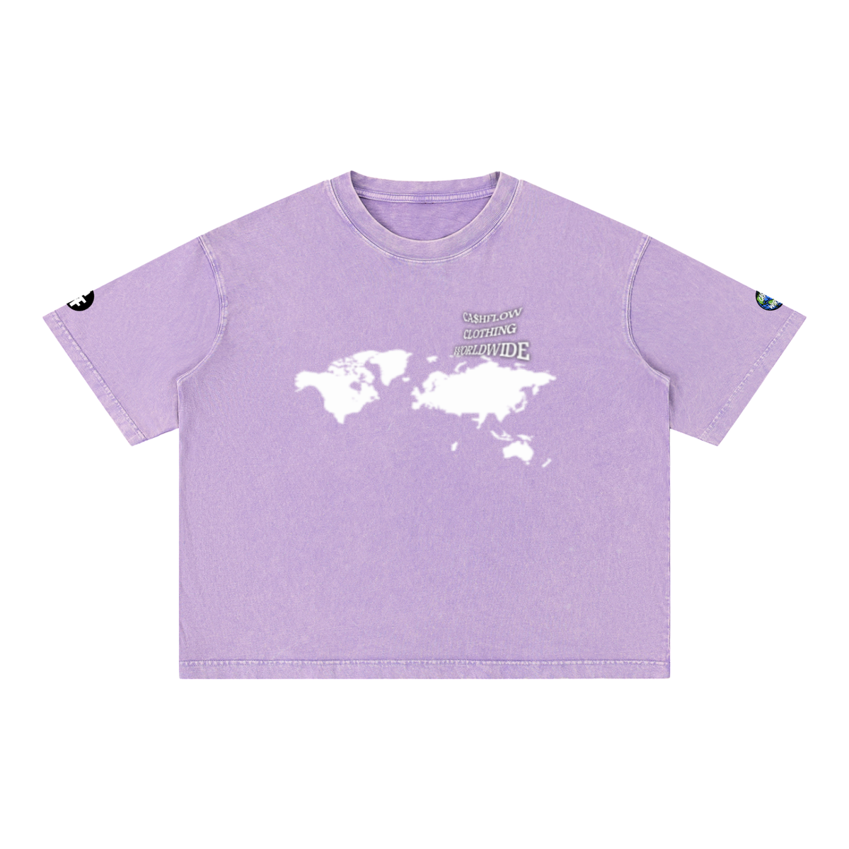 "Worldwide Stacking" Mineral Wash Boxy Cotton T-Shirt