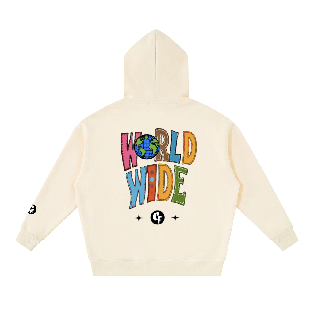 "Skool Kidz" Essential Oversized Fleece Boxy Zip Hoodie