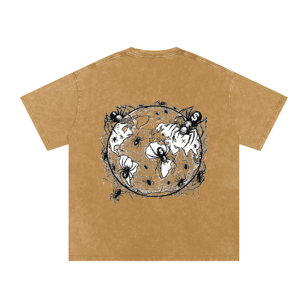 CashFlow "Spider Halloween Edition" Snow Washed Oversized Cotton T-Shirt