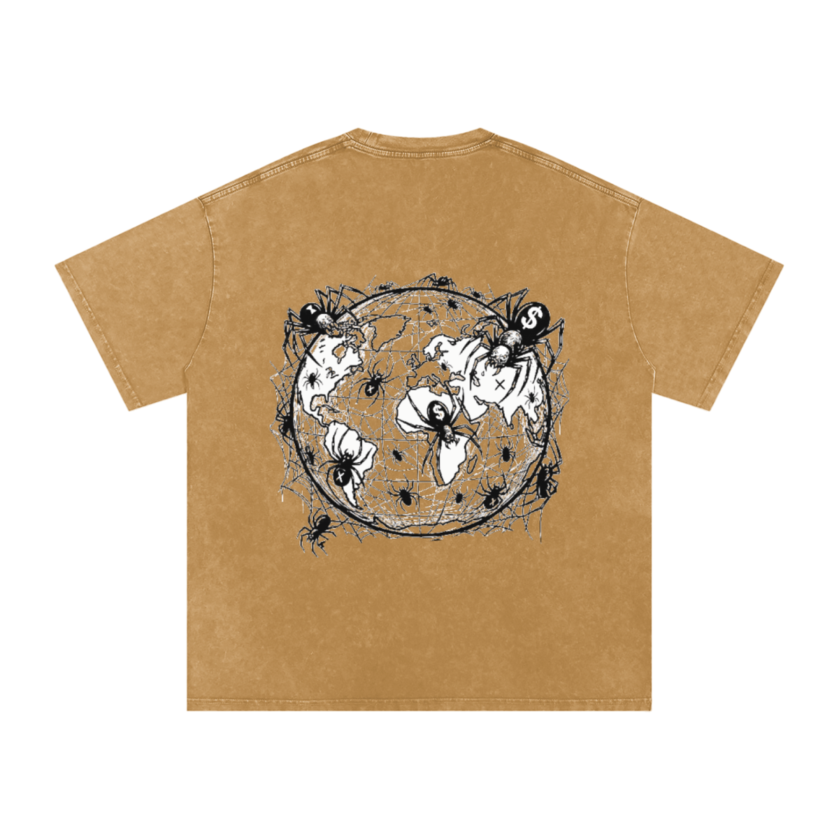 CashFlow "Spider Halloween Edition" Snow Washed Oversized Cotton T-Shirt