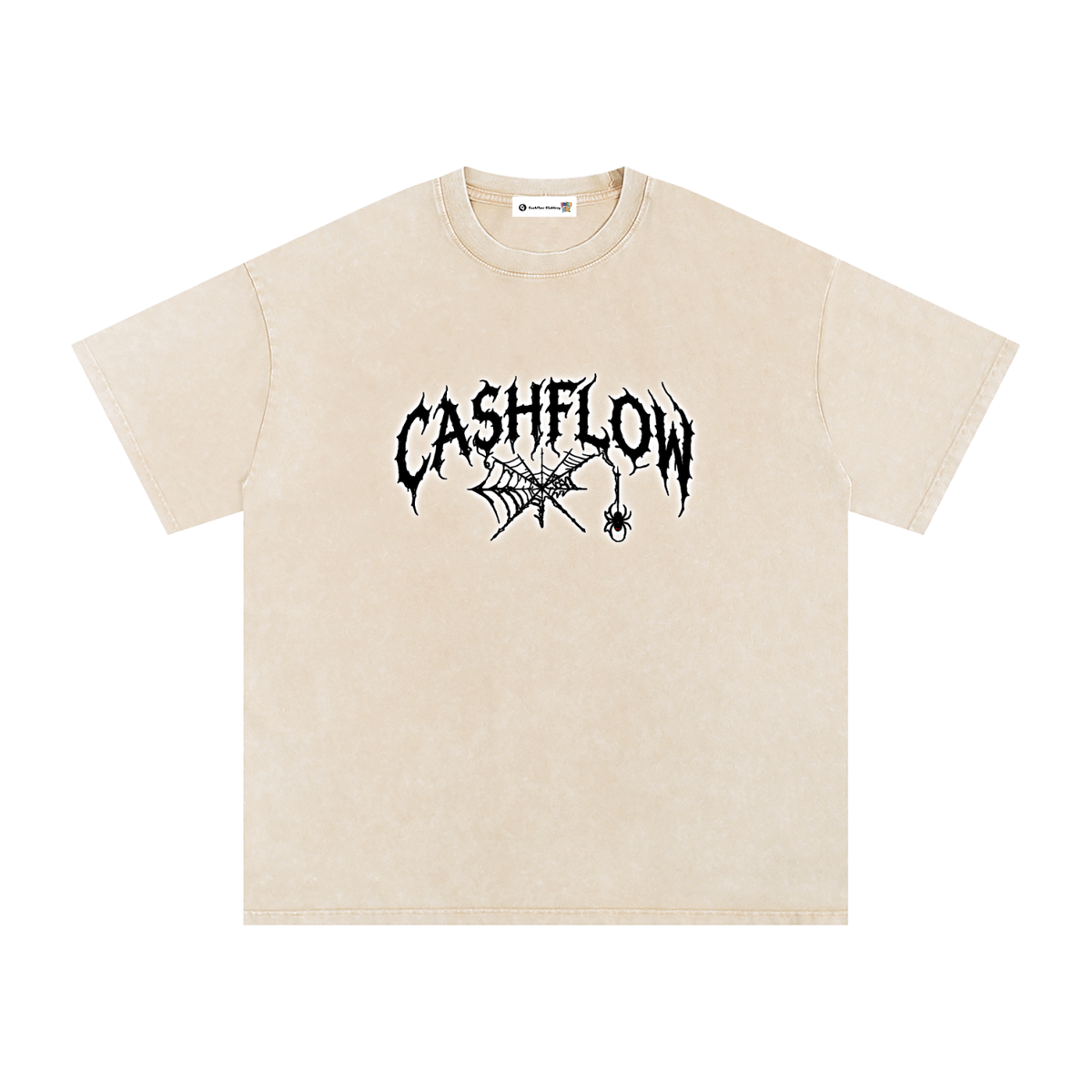 CashFlow "Spider Halloween Edition" Snow Washed Oversized Cotton T-Shirt