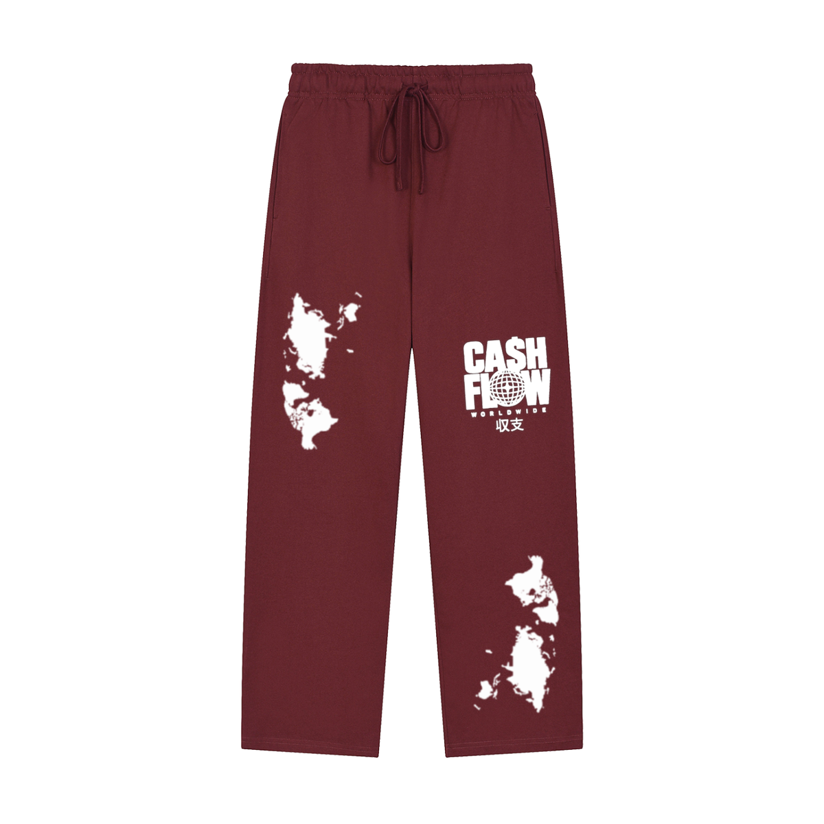 "CashFlow WorldWide" Solid Color Straight-Leg Sweatpants