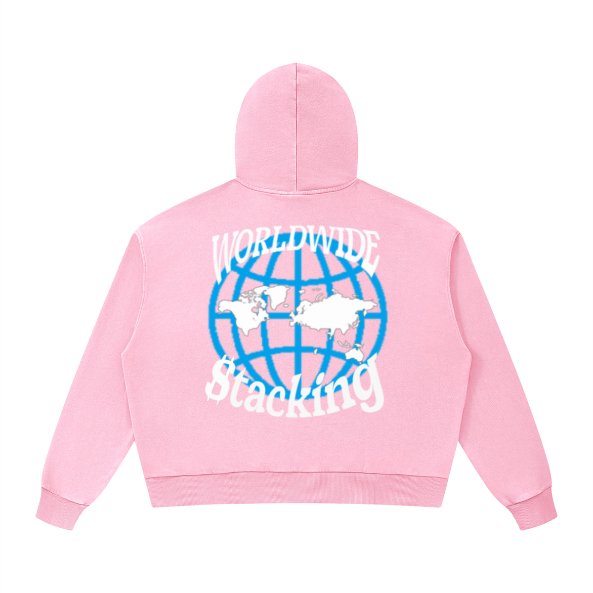 CashFlow "Worldwide Stacking" Unisex Mineral Wash Boxy Hoodie