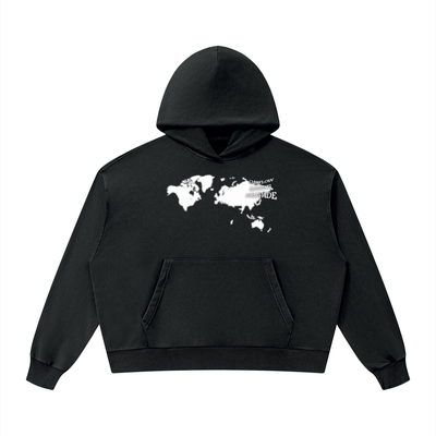 CashFlow "Worldwide Stacking" Unisex Mineral Wash Boxy Hoodie