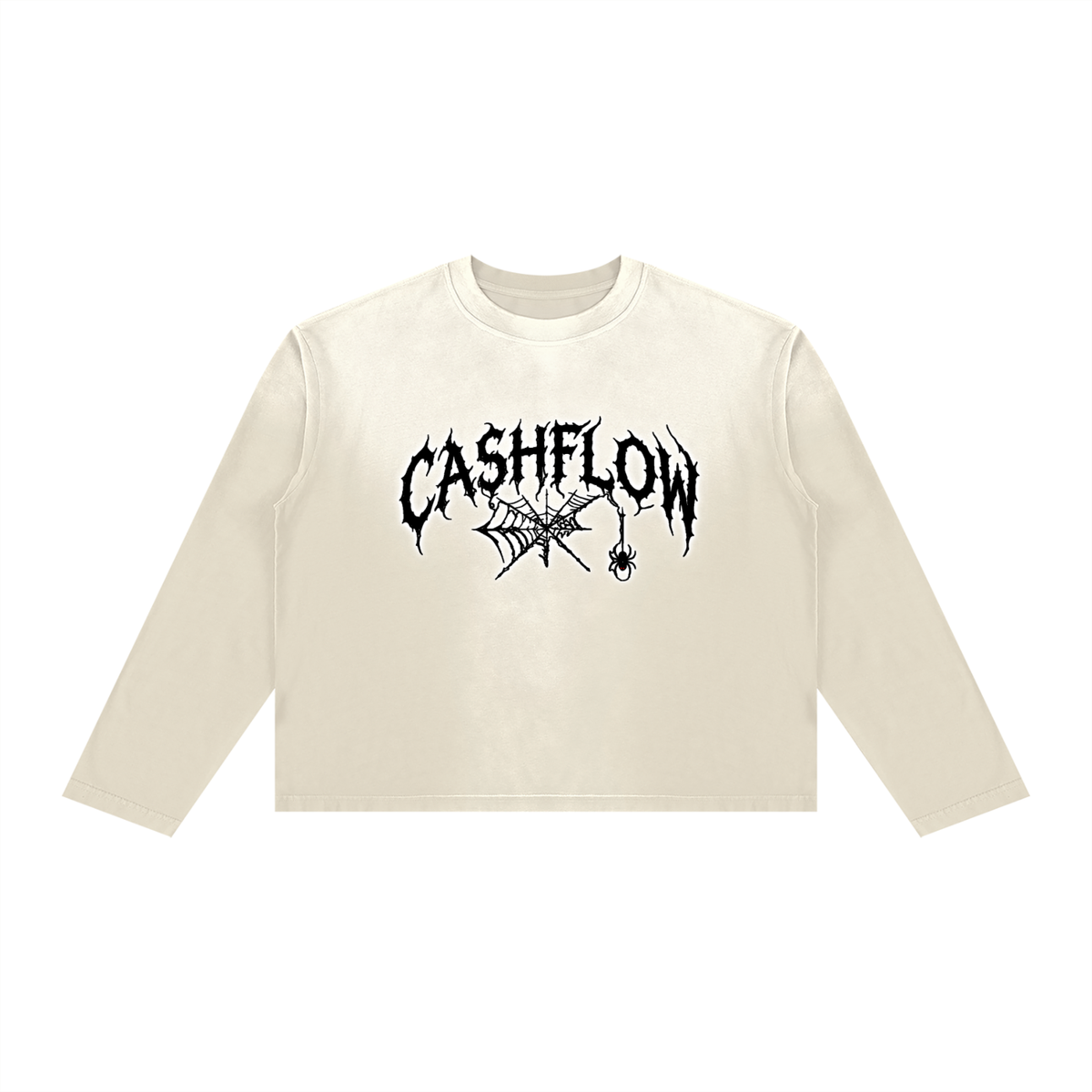 CashFlow "Spider Halloween Edition" Unisex Sunfade Boxy Long Sleeve T-Shirt