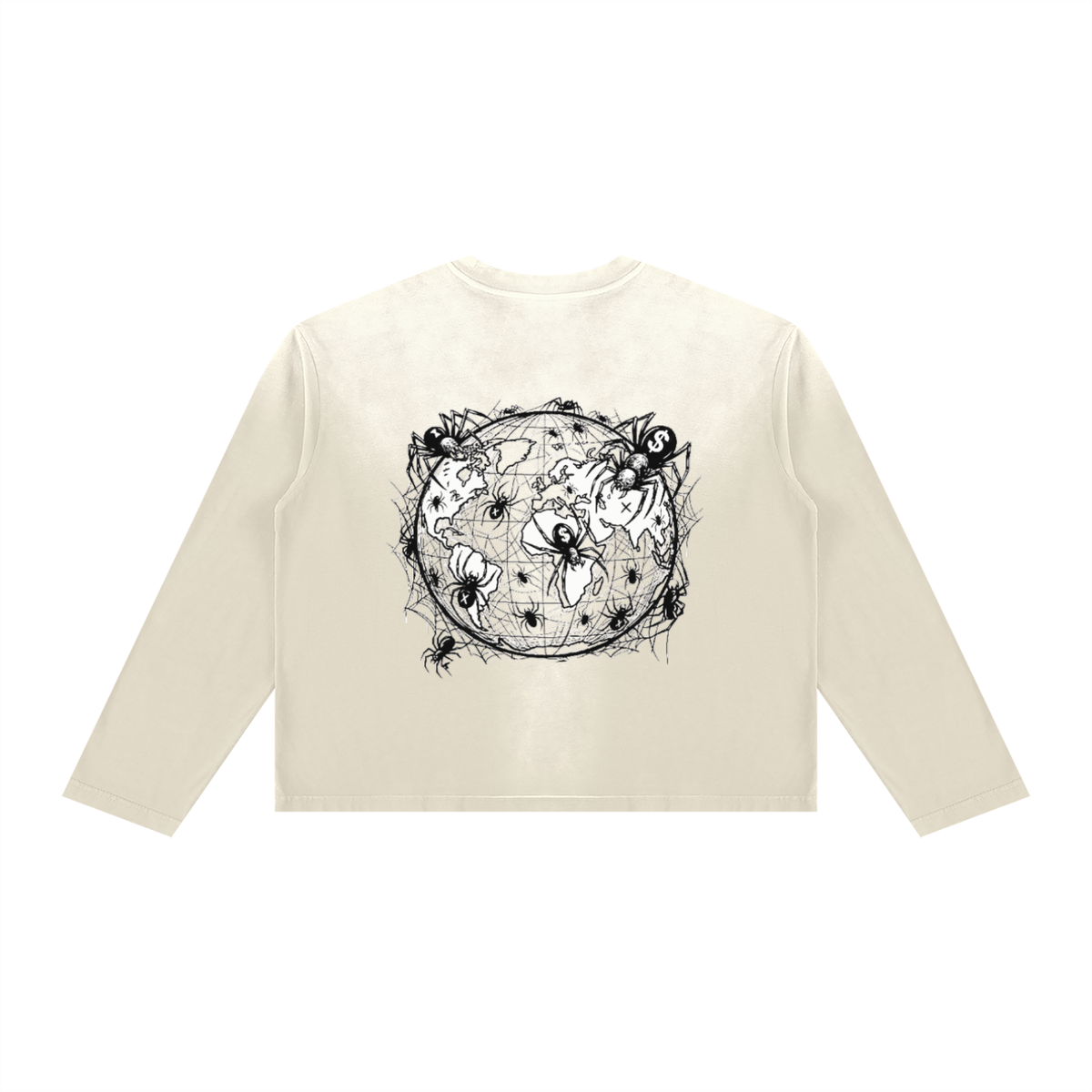 CashFlow "Spider Halloween Edition" Unisex Sunfade Boxy Long Sleeve T-Shirt
