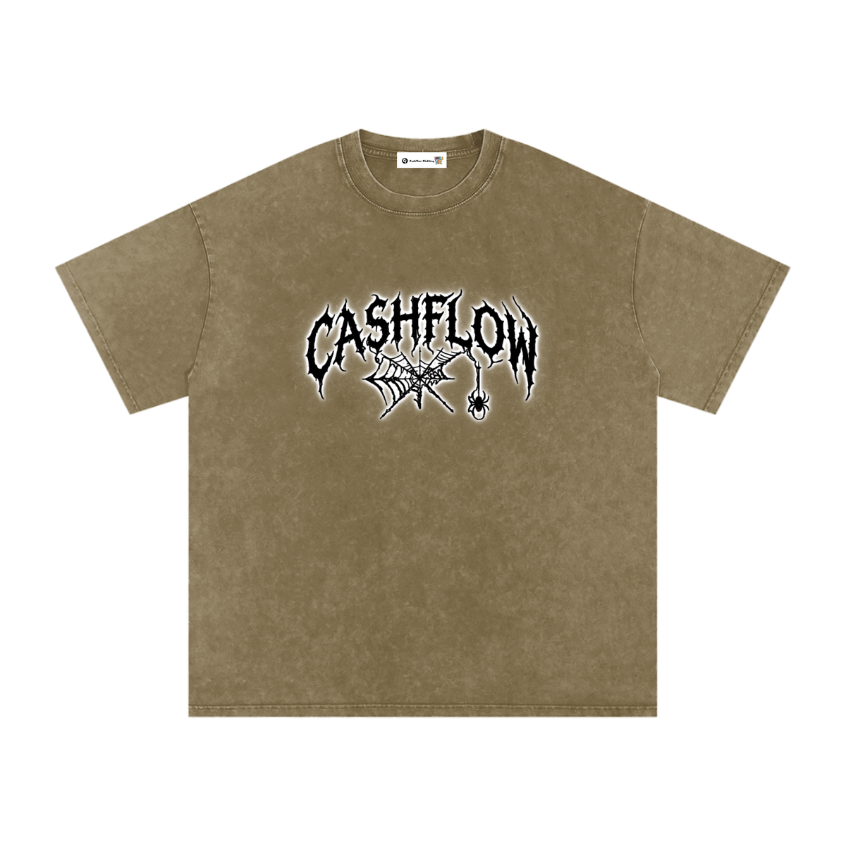 CashFlow "Spider Halloween Edition" Snow Washed Oversized Cotton T-Shirt