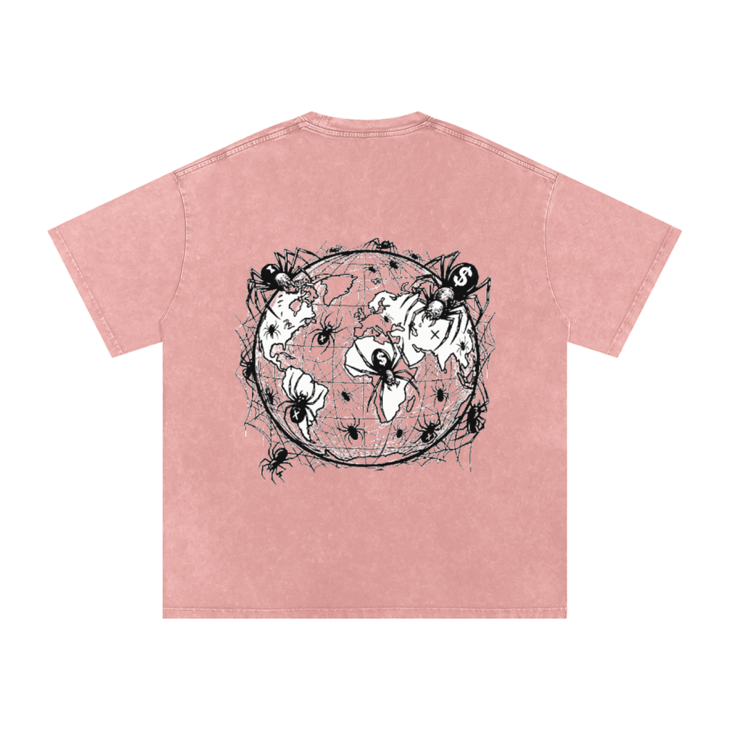 CashFlow "Spider Halloween Edition" Snow Washed Oversized Cotton T-Shirt