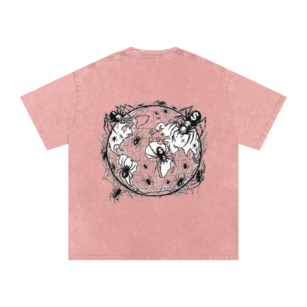 CashFlow "Spider Halloween Edition" Snow Washed Oversized Cotton T-Shirt