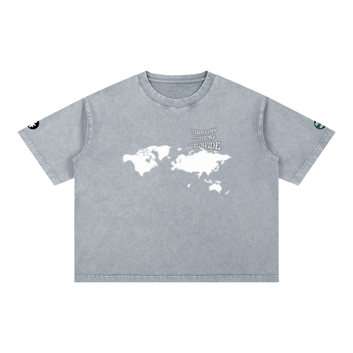 "Worldwide Stacking" Mineral Wash Boxy Cotton T-Shirt
