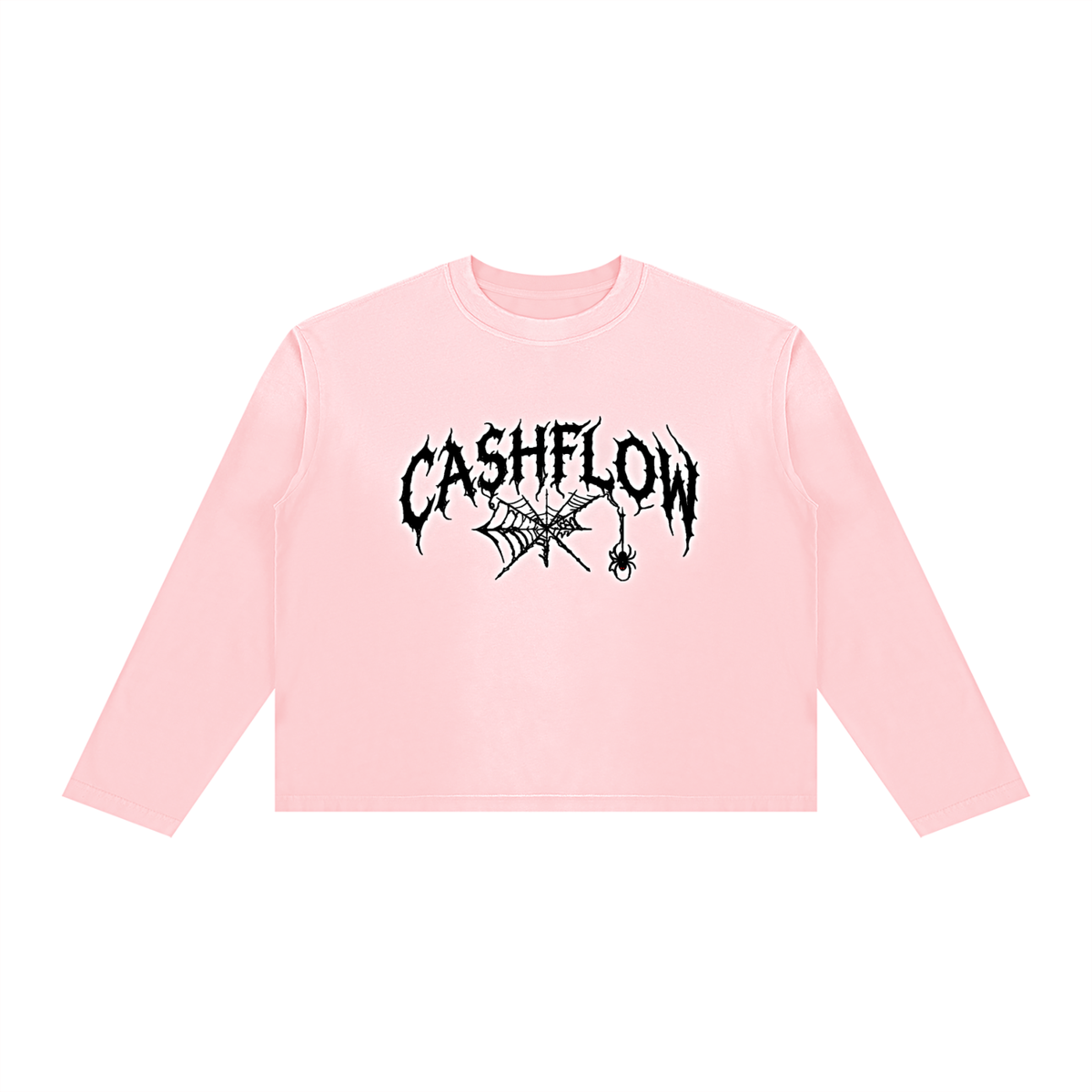 CashFlow "Spider Halloween Edition" Unisex Sunfade Boxy Long Sleeve T-Shirt