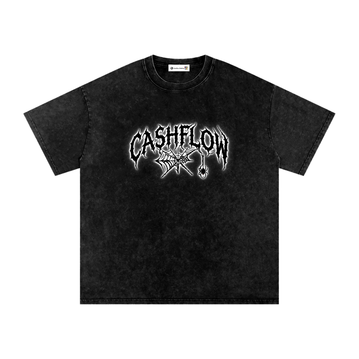 CashFlow "Spider Halloween Edition" Snow Washed Oversized Cotton T-Shirt