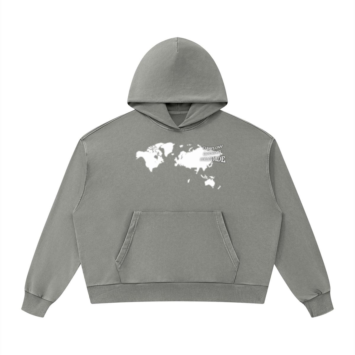 CashFlow "Worldwide Stacking" Unisex Mineral Wash Boxy Hoodie