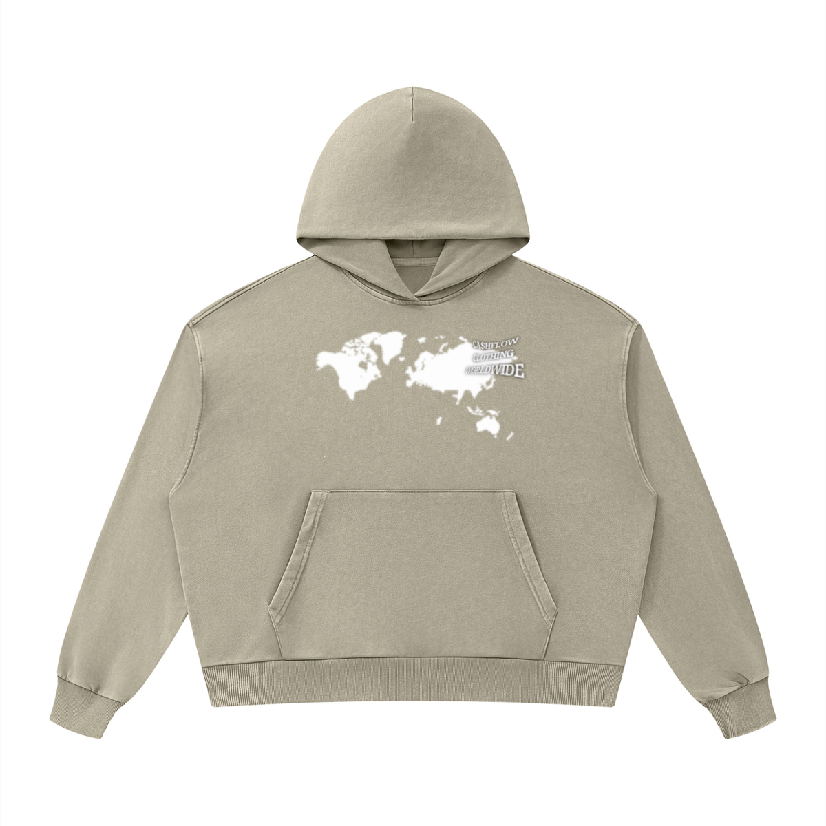 CashFlow "Worldwide Stacking" Unisex Mineral Wash Boxy Hoodie