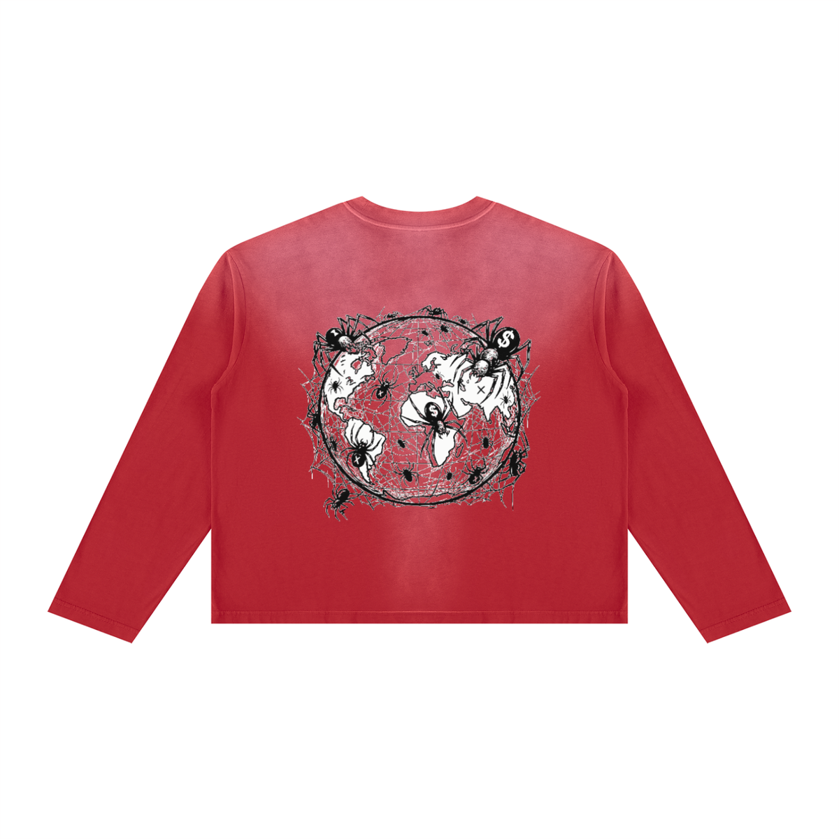 CashFlow "Spider Halloween Edition" Unisex Sunfade Boxy Long Sleeve T-Shirt